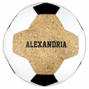 Custom Name Gold Glitter Foil Sparkle Football