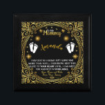 Custom Name Gold Message for Mummy from Baby Bump Gift Box<br><div class="desc">Surprise the new mum with a personalised touch of love from her baby bump. Our Custom Name Gold Message design is the perfect way to show the affection and appreciation. This design features a delicate gold graphic for the pendant with a heartfelt message from a baby bump to the new...</div>