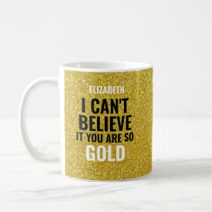 Custom Name Gold Modern 50th birthday Coffee Mug