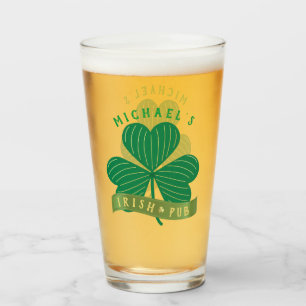 Custom Name Gold Shamrock St Patrick's Day  Glass