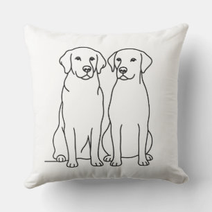 Custom Name Golden Retriever & Labrador Minimalist Cushion
