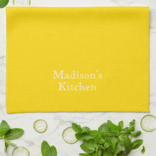 Custom Name golden yellow family business bakery Tea Towel