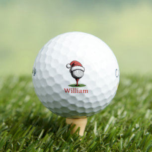 Custom Name Golf Balls Christmas Golf Santa Golfer