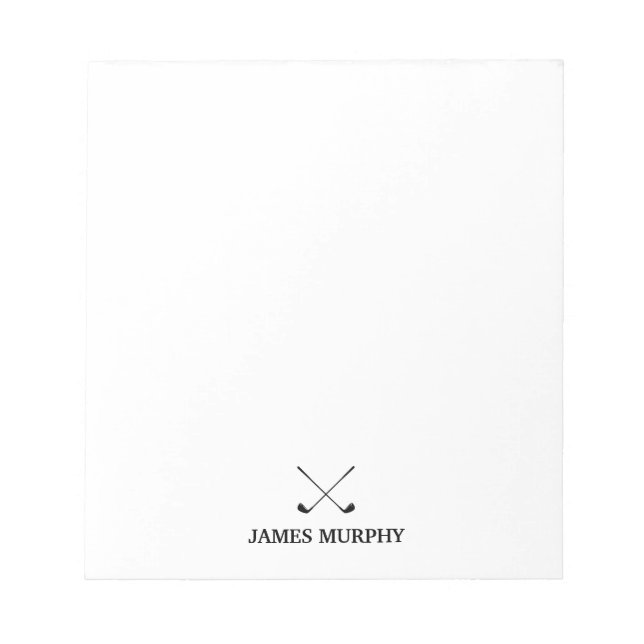 Custom Name Golf Club Notepad (Front)