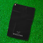Custom Name Golf Clubs Black And White Towel<br><div class="desc">Personalise the name in classic typography to create a unique golf gift and keepsake for any golfer. Designed by Thisisnotme©</div>