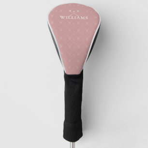 Custom Name Golf Clubs Pattern Dusty Rose Pink Head Cover