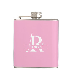 Custom Name Golf Letter Vinyl Wrapped Flask