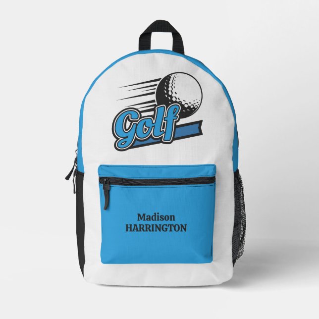 Custom Name Golf Printed Backpack (Front)