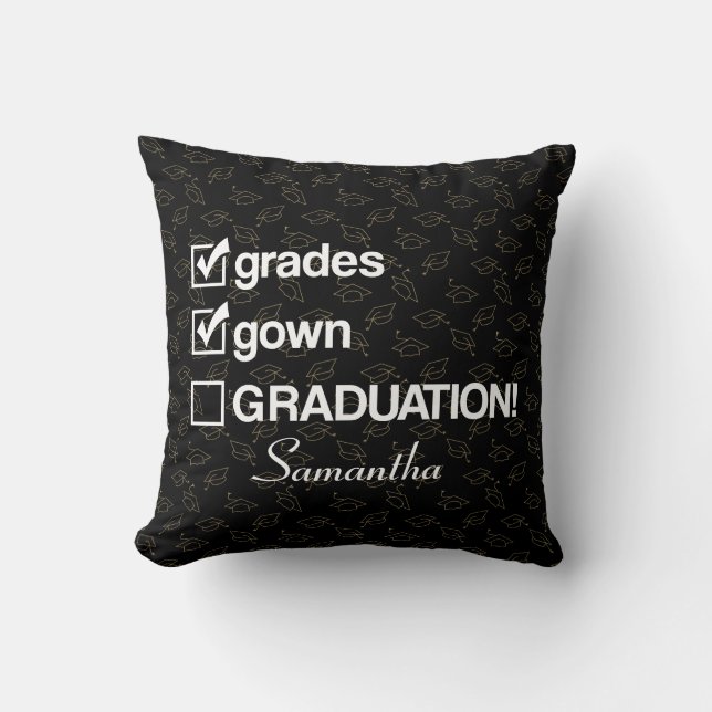 Custom Name Graduation Gift | Funny Graduation Cushion (Front)