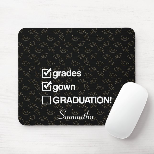 Custom Name Graduation Gift | Funny Graduation Mouse Mat (With Mouse)