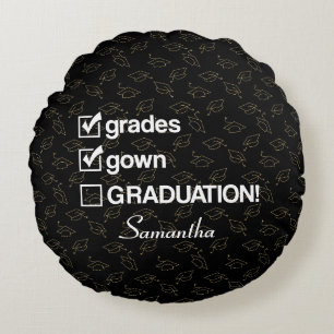 Custom Name Graduation Gift Funny Graduation Round Cushion