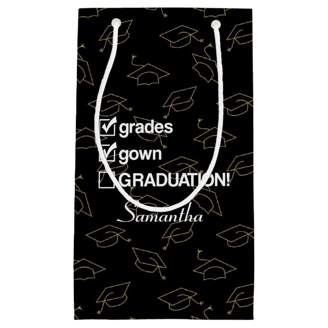 Custom Name Graduation Gift | Funny Graduation Small Gift Bag (Front)