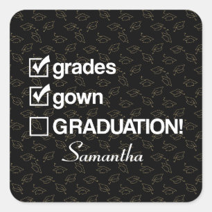 Custom Name Graduation Gift   Funny Graduation Square Sticker