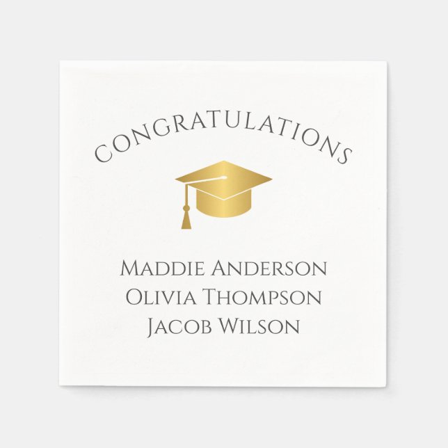 Custom Name Graduation Party  Napkin (Front)