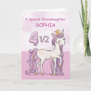 Custom Name Granddaughter 4 and a Half Birthday Card