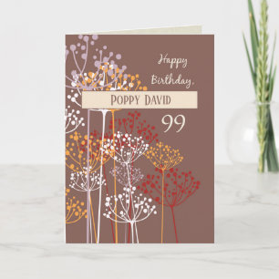 Custom Name Grandfather 99th Birthday Brown Card