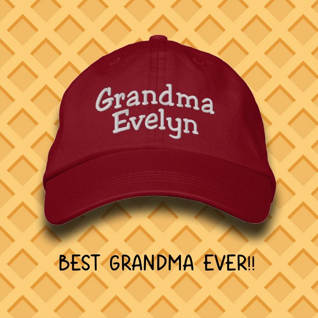 Custom Name Grandma Embroidered Baseball Cap  (Great gift for Grandma's who enjoy fun in the sun with their grandkids!  #GiftForGrandma )