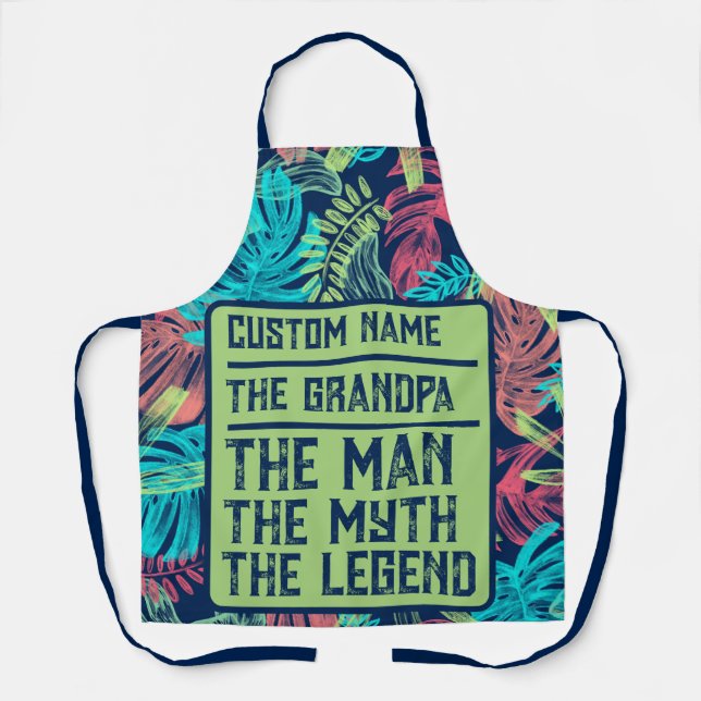 Custom Name Grandpa The Man The Myth The Legend Apron (Front)