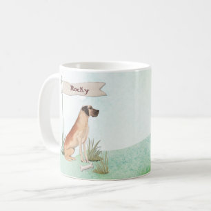 Custom Name Great Dane Pet Dog Coffee Mug