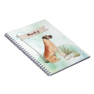 Custom Name Great Dane Pet Dog Notebook