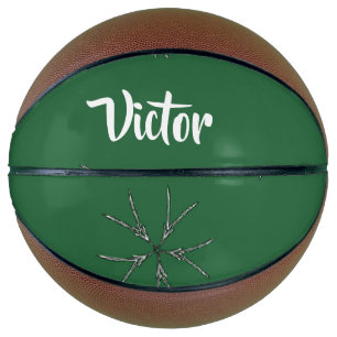 Custom name green bloom basketball