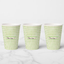 Custom Name Green Gingham Picnic Birthday Paper Cu