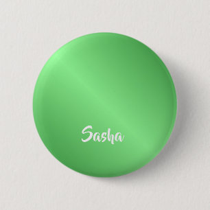 Custom name green gradient 6 cm round badge