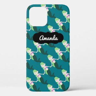 Custom Name Green Mermaid iPhone 12 Case