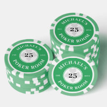 Custom Name Green & White Las Vegas Denomination