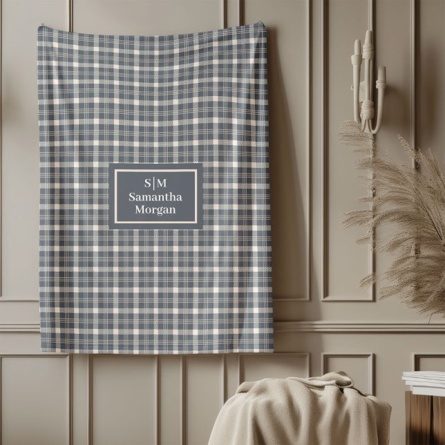 Custom Name Grey Blanket Chic Minimalist Style (Custom Name Grey Blanket Chic Minimalist Style)