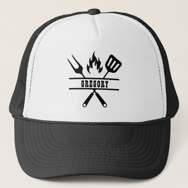 Custom Name Grillmaster Utensil  Trucker Hat (Front)