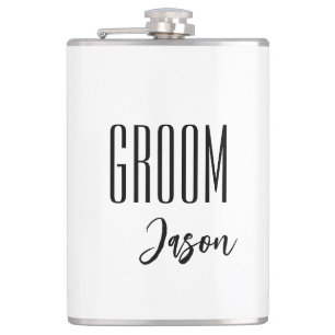 Custom Name Groom Flask