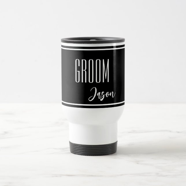 Custom Name Groom Travel Mug (Center)