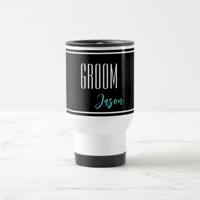 Custom Name Groom Travel Mug (Center)