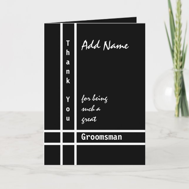 Custom Name Groomsman Wedding Thank You G431 Card (Front)