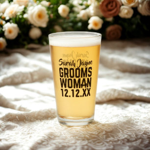 Custom Name Groomswoman Glass