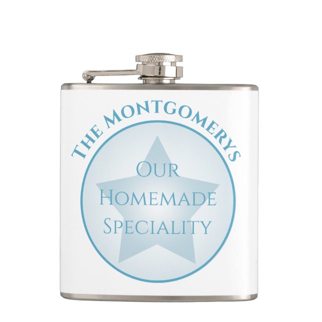 Custom Name Guest Bedroom Speciality Pastel Star Hip Flask (Front)