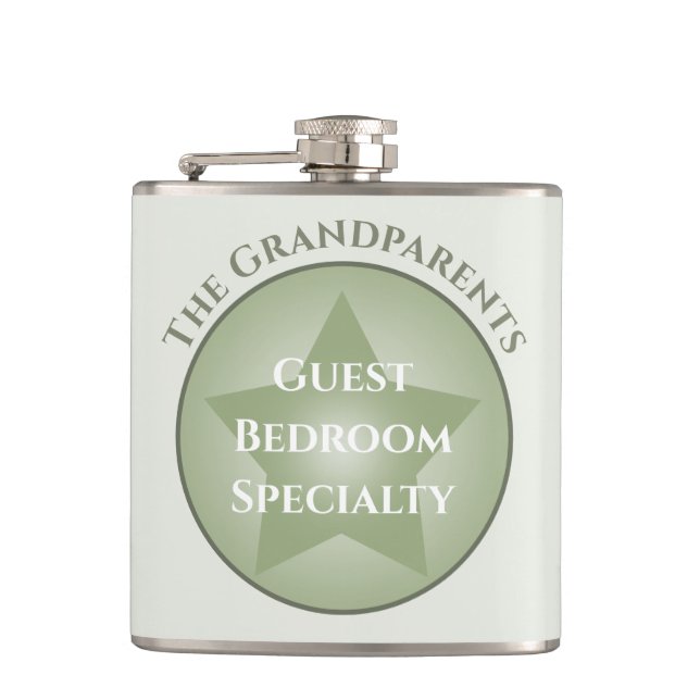 Custom Name Guest Bedroom Speciality Pastel Star Hip Flask (Front)
