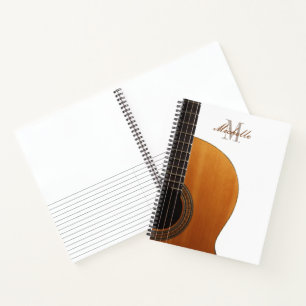 Custom name guitar teacher and student notebook