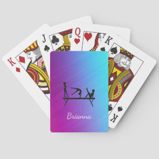 Custom Name Gymnastics Beam Bicycle Playing Cards