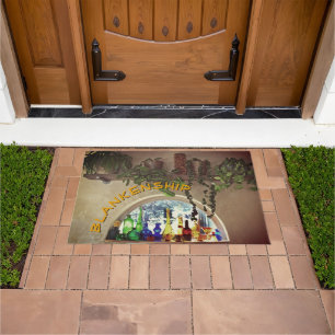 Custom Name Half Moon Window Plants Welcome  Doormat