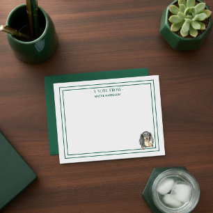 Custom Name Hand Drawn Dachshund Reading Card