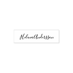 Custom name hand lettered script self-inking stamp