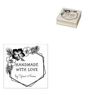 Custom Name Handmade With Love Rubber Stamp