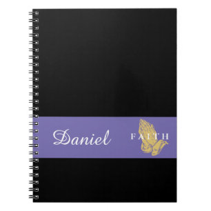 Custom Name Hands of Prayer Notebook