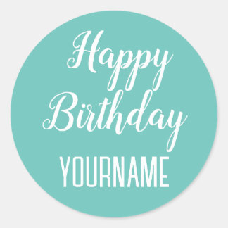 Custom NAME Happy Birthday Party Classic Round Sticker