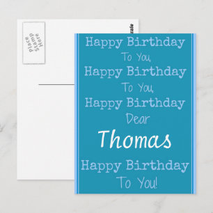 Custom Name Happy Birthday Song Postcard