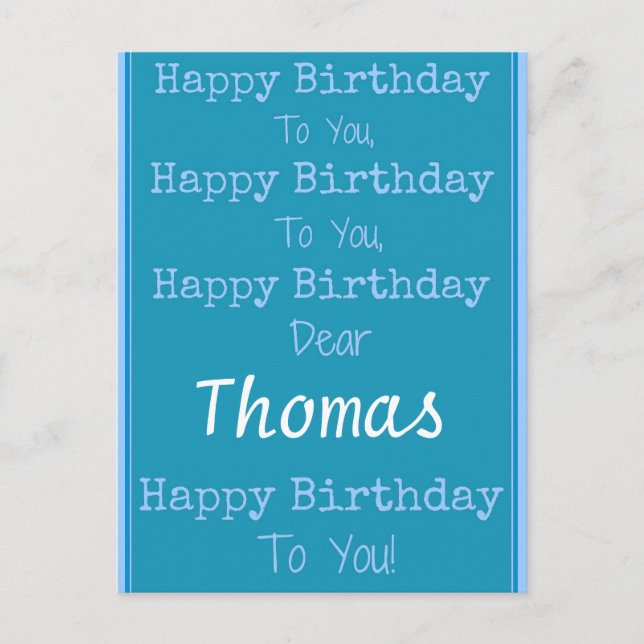 Custom Name Happy Birthday Song Postcard (Front)