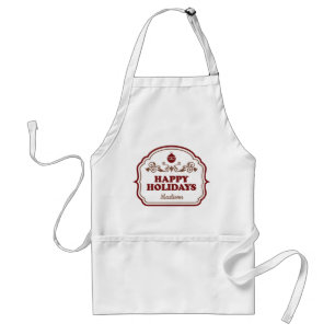 Custom name Happy Holidays apron
