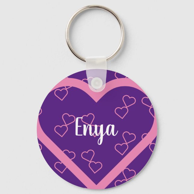 Custom Name Heart Key Ring (Front)